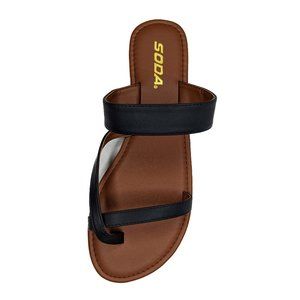 Soda Deputy Black and Tan Sandals